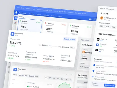 Crypto Wallet Dashboard Design Concept app ui bitcoin concept crypto crypto app crypto wallet cryptocurrency design ethereum financial interface ui ui visual design user interface ux wallet web web design