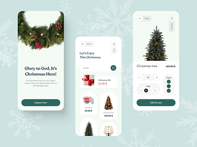Christmas Shopping App 🎄 app concept figma graphic design mobile mobile app online shop product shop ui ux