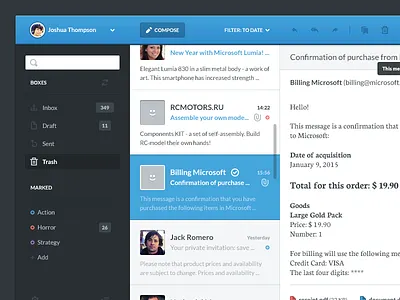 Mail client app client email flat mail