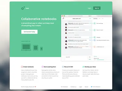 New Staply Site! app flat group icons landing page notebook product product design responsive web