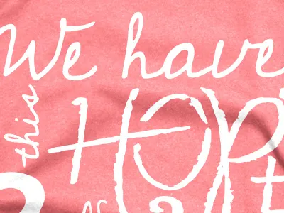 Scripture T-shirt anchor bible coral hebrews hope script scripture tshirt typography white