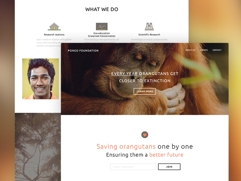 Landing page clean flat homepage image interaction ios landing material scroll tiles ui ux