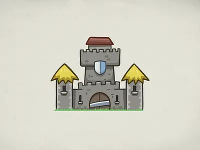 Structures cartoon castle fort game art medieval rpg structure vector