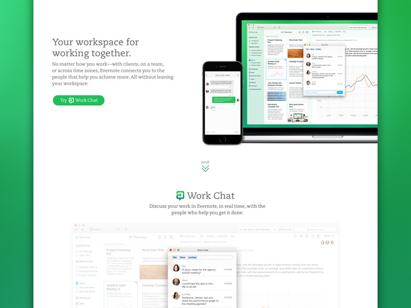 Example of Workchat landing page