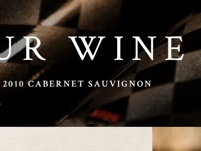 Fantesca Our Wine Detail interior page item detail overlay photo serif texture winery