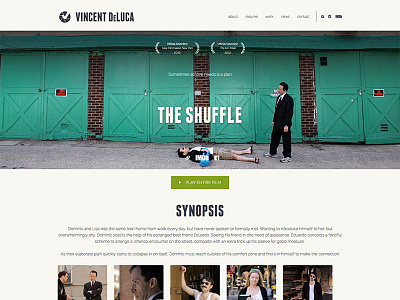 Vincent DeLuca, Writer/Director - Website Film Page director film filmmaker movie short film ui web design website wordpress