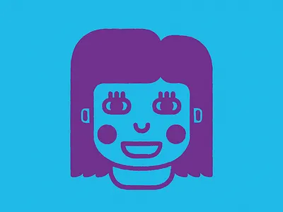 International Women's Day 1/3 blue face icon purple woman
