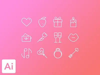 Valentines icon set gift icon icons love set simple valentine valentinesday vector