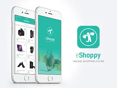 eShoppy Online Shopping app app icon ecommerce iphone app mobile app mobile ui online shopping app shopping app shopping cart ui ui design ux