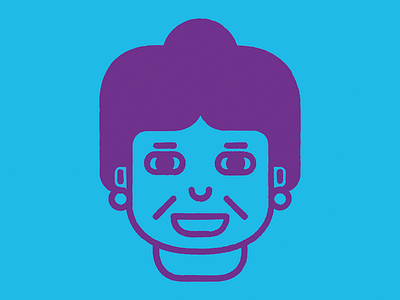 International Women's Day 2/3 blue face icon purple woman