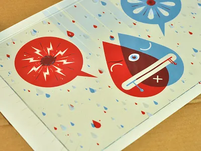 Wade Mickley poster and glass print glass halftones overprint poster screen print