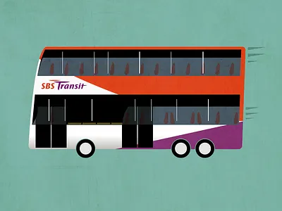 SBS Transit Bus, Singapore bus illustration public singapore transport