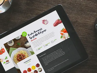 Cook A Box - Homepage delivery food homepage ingredients ipad mockup revamp website
