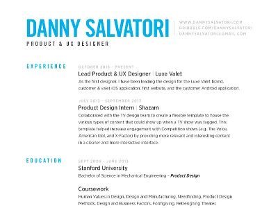 Resume blue gotham resume trade gothic typography