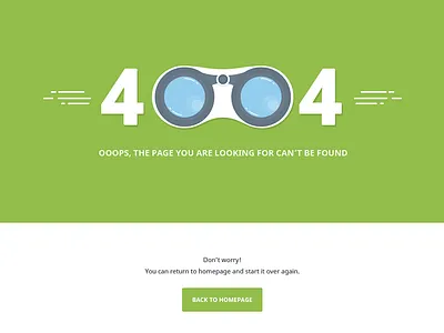 404 Error Optimasales 404 binoculars error flat glasses green looking lost themeforest ui web website