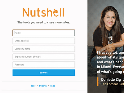 Nutshell web design crm landing page nutshell