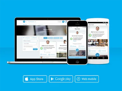 WorkAngel multi-platforms android benefit employee feed interface ios multi platforms responsive ui ux webapp workangel