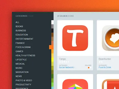 Iconsfeed 2.0 colors gallery grid icon ios list sidebar