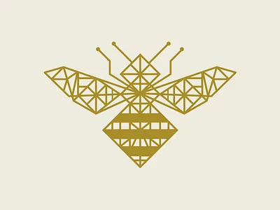 Bee bee branding design gold line line art linear logo stripes
