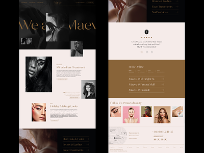Maeve: beauty bar landing page beauty salon figma landing page ui user interface visual design web design