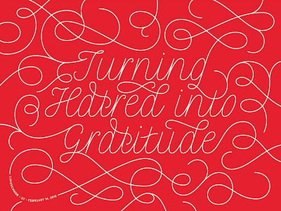 Turning Hatred into Gratitude | LINOxchnge flourishes linoxchnge new years resolution postcard script swirls type