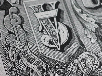 Hand Inked 1896 $5 Silver Certificate currency engraving money playing cards poker