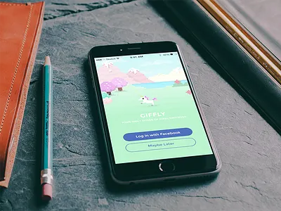 Giffly - Splash Page giffly illustration ios iphone6 login screen pixel art splash ui ux