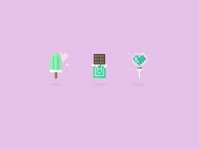 Giffly - Pixel Badges badges chocolate giffly icecream illustration lollypop pixel sweet