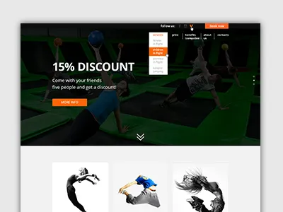 Jump - landing page black jump landing orange site web white