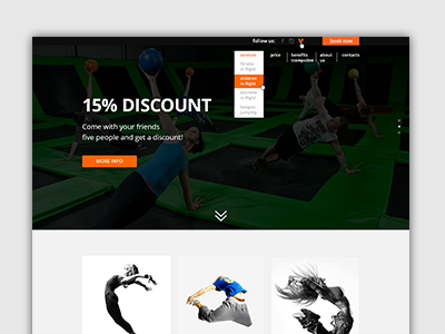Jump - landing page black jump landing orange site web white