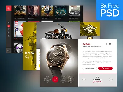Free PSD: Widgets design download drawingart free freebie movies photoshop psd psddd ui watch