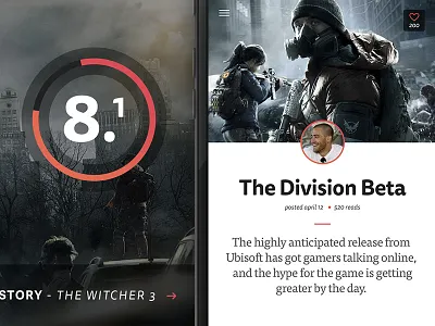Game article layout app article design detail game ios mobile sketch ui ux video