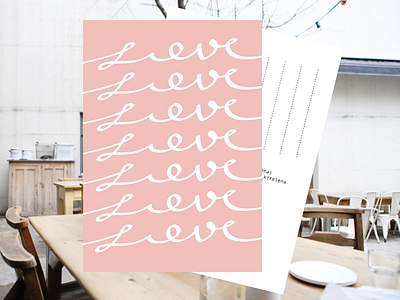 Love x7 calligraphy everyday graphic lettering love pink postcard poster romantic typography valentine vday