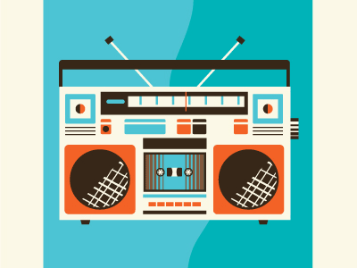 Boombox boombox cassette headphones skull