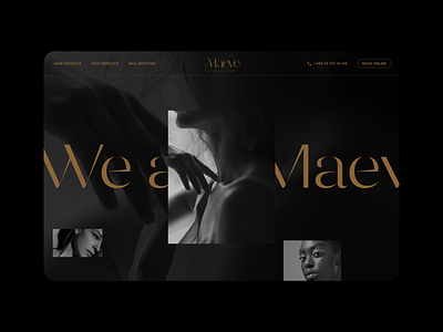 Maeve: hero screen beauty bar landing page ui user interface visual design web design