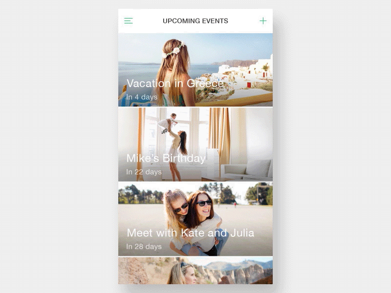 Creating new event ae after effects app countdown days event details events gif interface ios new event ui