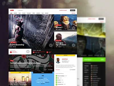 CSFD Website Redesign Concept behance cesko concept csfd database film movies redesign slovensko tiles ui website
