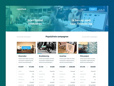 Regiofund Landingpage financial landingpage webdesign