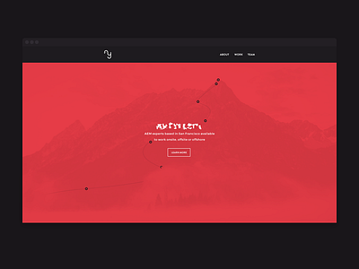 Client Header Concept black dark flat header illustrations journey photography red ui web white