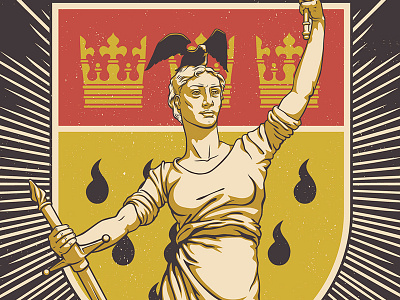 Sister City Kolsch - Indiana City beer brand beer branding brewing illustration indianapolis indy lady victory monument statue