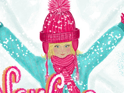 Snow Angels hand lettering illustration kids lettering snow snow angel