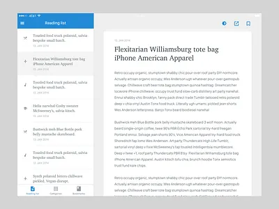 Reading list with sidebar app article ios ipad reading sidebar simple