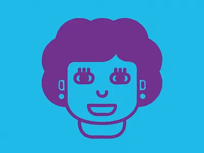 International Women's Day 3/3 blue face icon purple woman