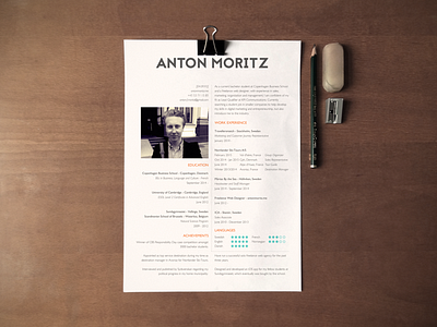 Time for new CV clean creative cv design freebie mockup print resume