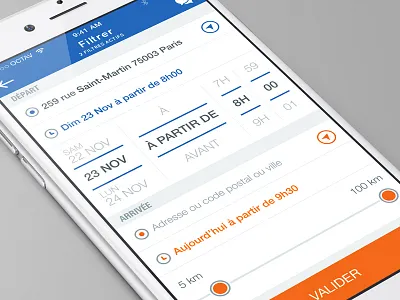 Octavdesign App delivery Filter animation app date design flat icon ios8 iphone6 menu picker select slide