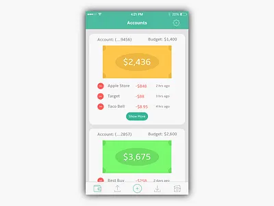 Finance App clean finance flat ios iphone minimal neat ui