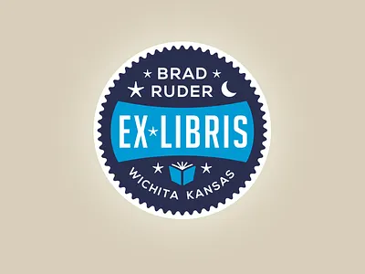 Ex Libris book brad ruder ex libris kansas moon rudahbee stars wichita