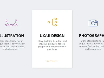 Design Skills cards design flat icons modern photography portfolio typography ui ux web web design