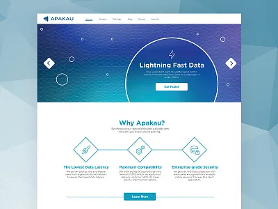 Apakau Branding - Site R1 blue design gradient mesh tech ui web
