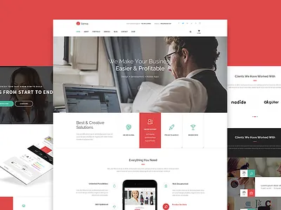 Kerna - Multi-Purpose PSD Template gallery journal landing page onepage parallax photography pricing table psd template themeforest web design wordpress
